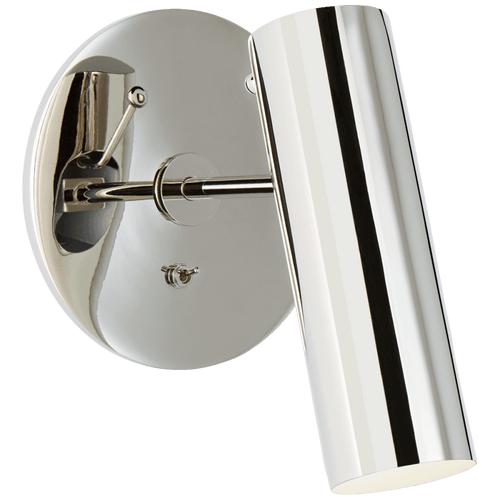 Visual Comfort & Co. Signature Collection Lancelot Wall Sconce, 1-Light, Pivoting, Polished Nickel, 7.5"H (ARN 2042PN CLY38) 