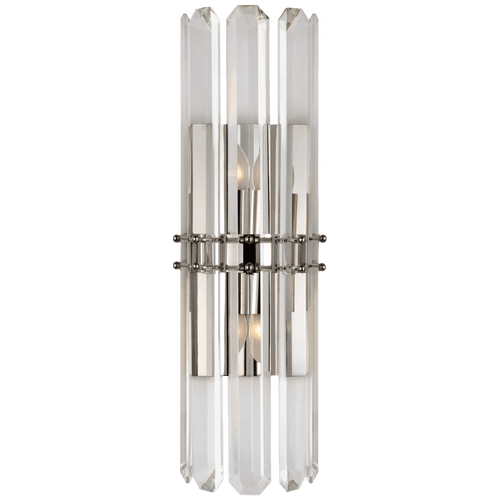 Visual Comfort & Co. Signature Collection Bonnington Wall Sconce, 2-Light, Polished Nickel, Crystal, 22"H (ARN 2125PN CM00W) 