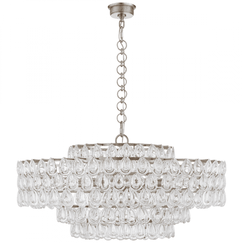 Visual Comfort & Co. Signature Collection Liscia Chandelier, 12-Light, Burnished Silver Leaf, 36"W (ARN 5174BSL-CG CLZ34) 