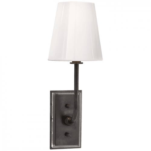 Visual Comfort & Co. Signature Collection Hulton Bathroom Wall Sconce, 1-Light, Bronze, White Glass, 17"H (TOB 2190BZ-WG CLZ48) 