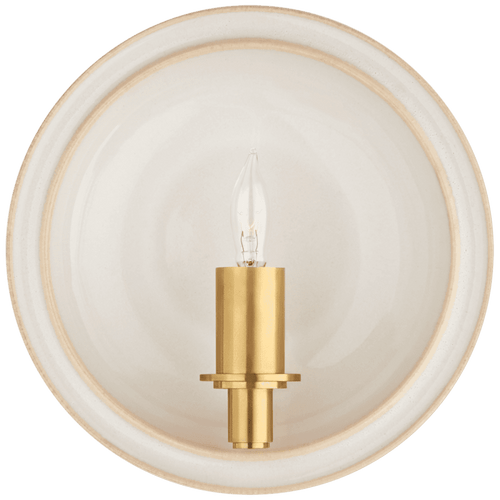 Visual Comfort & Co. Signature Collection Leeds Wall Sconce, 1-Light, Round, Ivory, 8.25"H (CS 2605IVO CM101) 