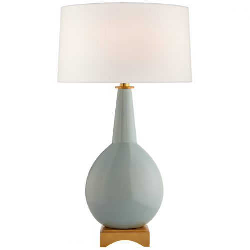 Antoine Table Lamp, 1-Light, Pale Blue, Linen Shade, 30"H (JN 3605PLB-L CPTVQ)