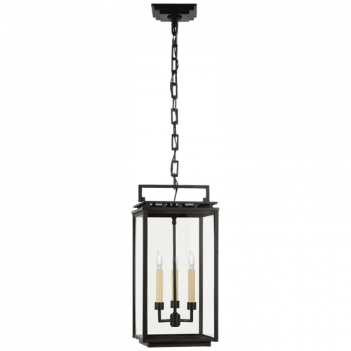 Visual Comfort & Co. Signature Collection Cheshire Hanging Outdoor Lantern, 3-Light, Aged Iron, Clear Glass, 9.75"W (CHO 5605AI-CG CQ1P2) 