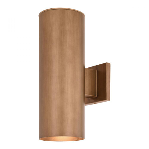 Chiasso Outdoor Wall Sconce, 2-Light, Warm Brass, 14.25"H (T0588 J7QK)