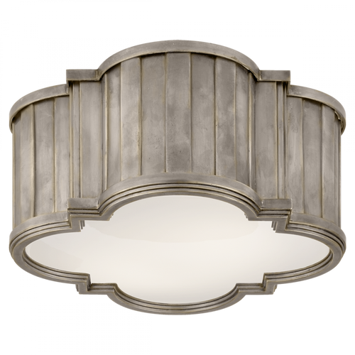 Tilden Flush Mount, 2-Light, Antique Nickel, White Glass, 11.25"W (TOB 4130AN-WG 2JYRR)