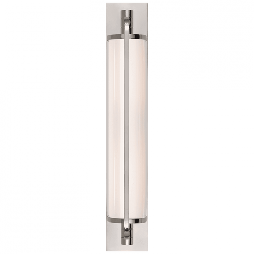 Visual Comfort & Co. Signature Collection Keeley Bathroom Wall Sconce, 2-Light, Pivoting, Polished Nickel, White Glass, 20.75"H (TOB 2031PN-WG 2CUJD) 