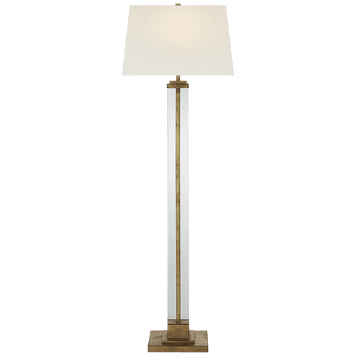 Visual Comfort & Co. Signature Collection Wright Floor Lamp, 1-Light, Gilded Iron, Linen Shade, 63.25"H (S 1702GI-L 2V8MJ) 