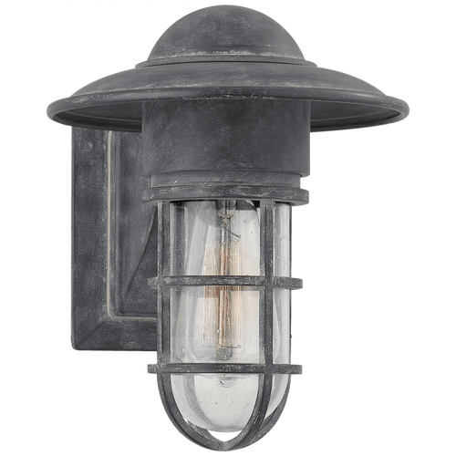 Visual Comfort & Co. Signature Collection Marine Outdoor Wall Light, 1-Light, Weathered Zinc, Seeded Glass, 10.5"H (SLO 2001WZ-SG 2JWVP) 