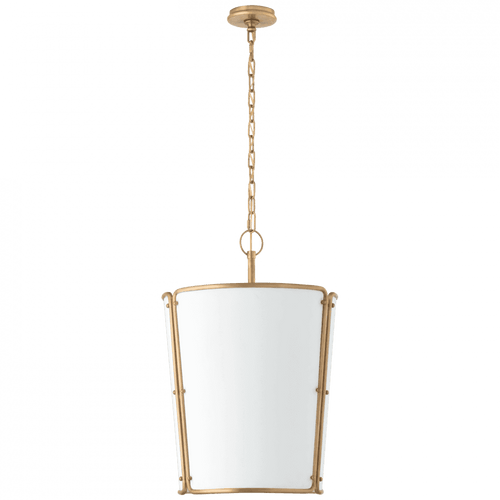 Visual Comfort & Co. Signature Collection Hastings Pendant, 3-Light, Hand-Rubbed Antique Brass, 17.75"W (S 5647HAB-WHT CTZFH) 