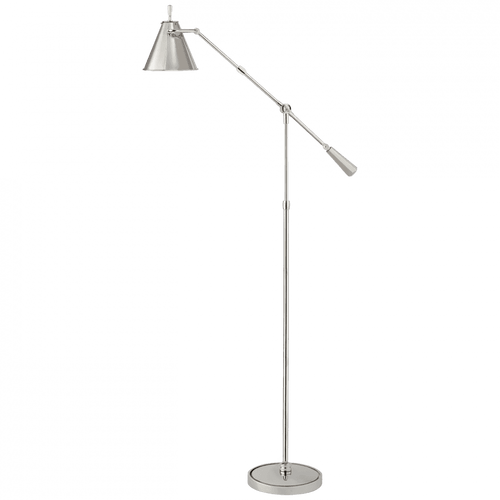 Visual Comfort & Co. Signature Collection Goodman Floor Lamp, 1-Light, Polished Nickel, 80"H (TOB 1536PN CPYUP) 