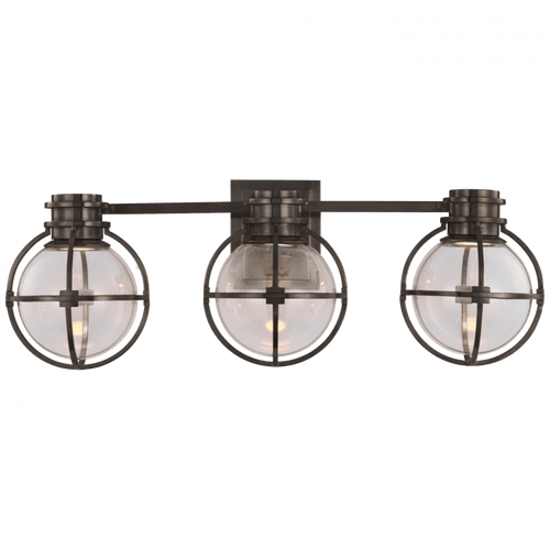 Visual Comfort & Co. Signature Collection Gracie Wall Sconce, 3-Light, Bronze, Clear Glass, 8.75"H (CHD 2483BZ-CG CU0G2) 
