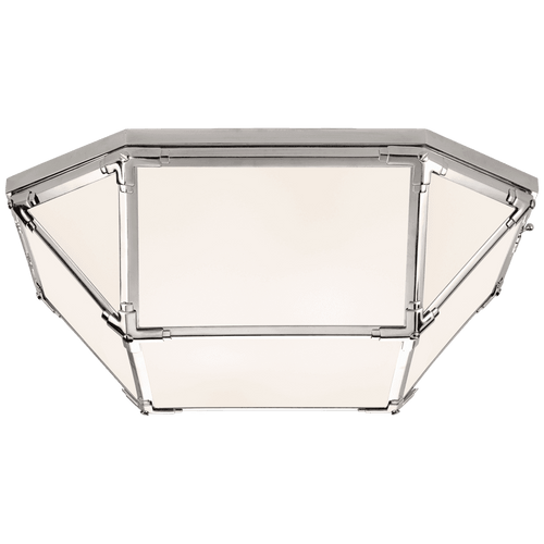 Visual Comfort & Co. Signature Collection Morris Flush Mount, 4-Light, Polished Nickel, White Glass, 20"W (SK 4009PN-WG CPZRJ) 