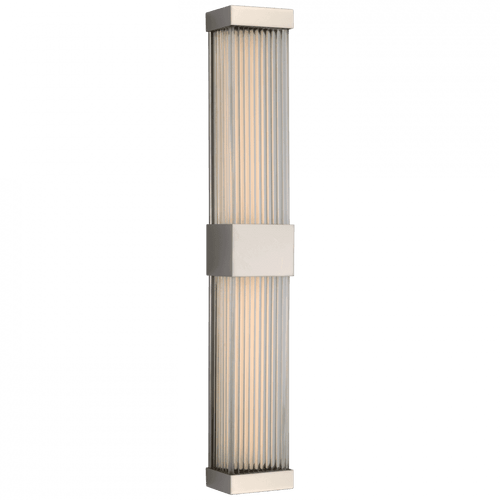 Visual Comfort & Co. Signature Collection Vance Wall Sconce, LED, Polished Nickel, Clear Glass Rods, 24"H (CHD 2735PN-CG CU0GK) 