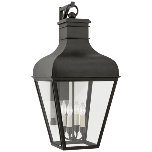 Visual Comfort & Co. Signature Collection Fremont Bracketed Outdoor Wall Lantern, 4-Light, French Rust, Clear Glass, 35.5"H (CHO 2162FR-CG CQ1RD) 