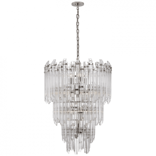 Visual Comfort & Co. Signature Collection Adele Chandelier, 12-Light, Polished Nickel, Clear Acrylic, 24"W (SK 5423PN-CA 2V5QF) 