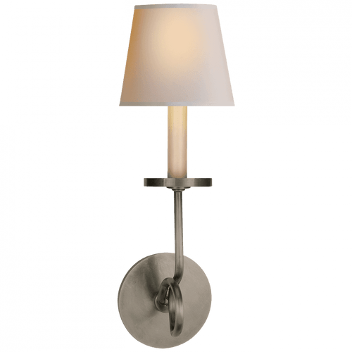 Visual Comfort & Co. Signature Collection Symmetric Twist Wall Sconce, 1-Light, Antique Nickel, Natural Paper Shade, 16"H (CHD 1610AN-NP 2JVWC) 