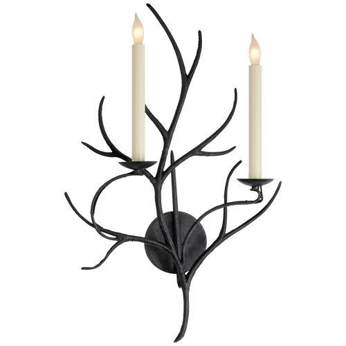 Visual Comfort & Co. Signature Collection Branch Wall Sconce, 2-Light, Aged Iron, 22.75"H (CHD 2470AI 2JVWV) 