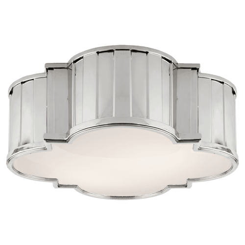Visual Comfort & Co. Signature Collection Tilden Flush Mount, 4-Light, Polished Nickel, White Glass, 17"W (TOB 4131PN-WG 2N2FN) 