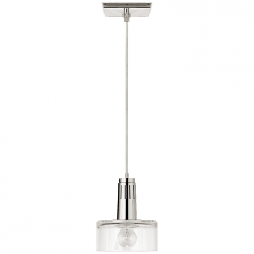 Visual Comfort & Co. Signature Collection Iris Pendant, 1-Light, Polished Nickel, Clear Glass, 7.5"W (TOB 5702PN-CG CHRKX) 