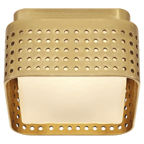 Visual Comfort & Co. Signature Collection Precision Flush Mount, LED, Antique Burnished Brass, Clouded Glass, 4.5"W (KW 4055AB-CDG CHYD8) 