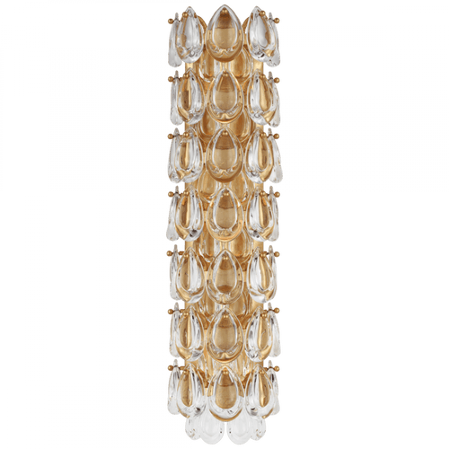 Visual Comfort & Co. Signature Collection Liscia Wall Sconce, 3-Light, Gild, Crystal, 21.75"H (ARN 2171G-CG CM01R) 