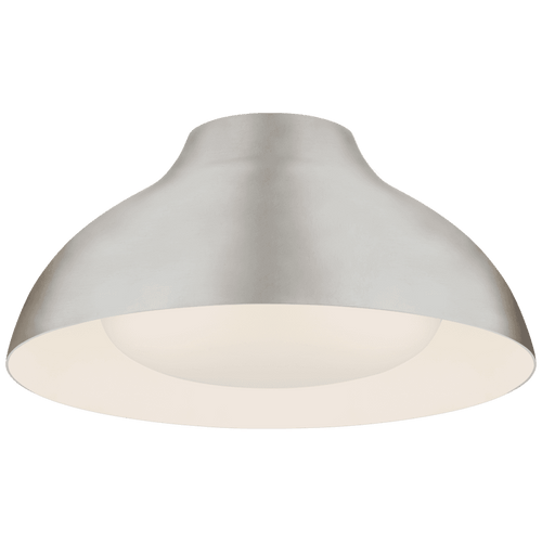 Visual Comfort & Co. Signature Collection Agnes Flush Mount, LED, Burnished Silver Leaf, Soft White Glass, 15"W (ARN 4350BSL-SWG CQ2PZ) 