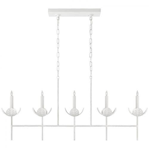 Visual Comfort & Co. Signature Collection Illana Linear Chandelier, 5-Light, Plaster White, 50.5"W (JN 5630PW CTXJM) 