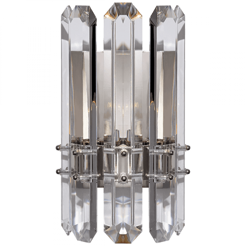 Visual Comfort & Co. Signature Collection Bonnington Wall Sconce, 1-Light, Polished Nickel, Crystal, 12"H (ARN 2124PN-CG 2R52C) 