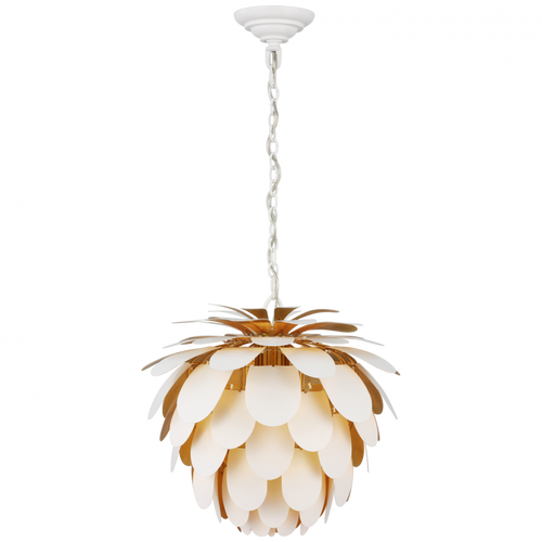 Cynara Chandelier, 1-Light, White, Gild, 16.75"W (CHC 5163WHT/G CM11U)
