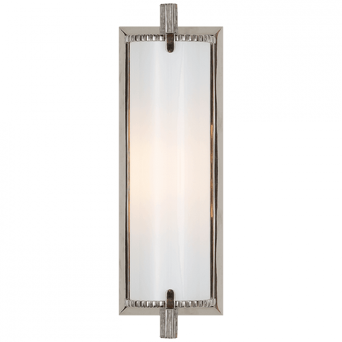 Visual Comfort & Co. Signature Collection Calliope Bathroom Wall Sconce, 1-Light, Polished Nickel, White Glass, 11.5"H (TOB 2184PN-WG 2CVGY) 
