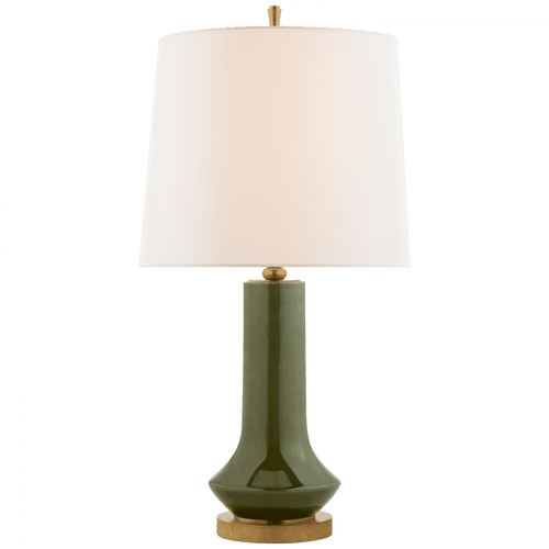 Visual Comfort & Co. Signature Collection Luisa Large Table Lamp, 2-Light, Emerald Green, Linen Shade, 31.25"H (TOB 3657EMG-L CLX57) 