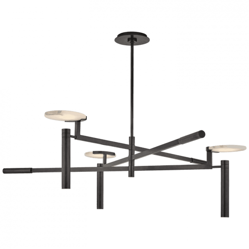 Visual Comfort & Co. Signature Collection Melange Large Floating Disc Chandelier, 1-Light, LED, Bronze, Alabaster Shade, 45"W (KW 5602BZ-ALB CPTYN) 
