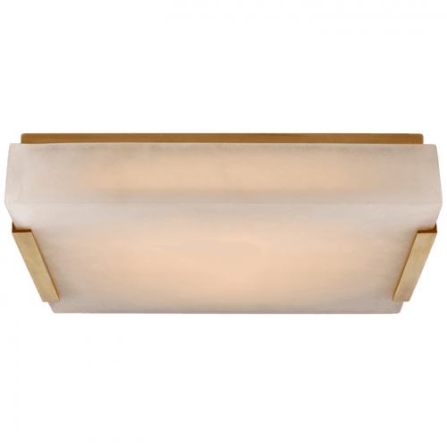 Visual Comfort & Co. Signature Collection Covet Medium Flush Mount, 1-Light, LED, Antique-Burnished Brass, Alabaster Shade, 14.25"W (KW 4113AB-ALB CPTXW) 