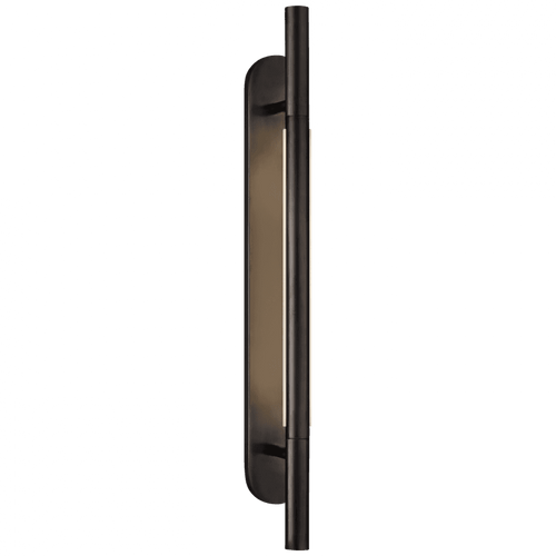 Visual Comfort & Co. Signature Collection Rousseau Medium Bracketed Wall Sconce, 1-Light, LED, Bronze, Etched Crystal Shade, 22"H (KW 2285BZ-EC CTVK7) 