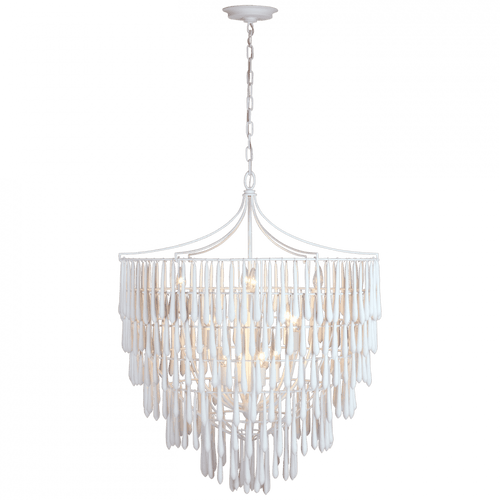 Visual Comfort & Co. Signature Collection Vacarro Large Chandelier, 12-Light, Plaster White, 32.25"W (JN 5132PW CU0GU) 
