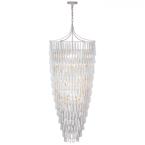Visual Comfort & Co. Signature Collection Vacarro Tall Cascading Chandelier, 12-Light, Plaster White, 25"W (JN 5135PW CU3DN) 