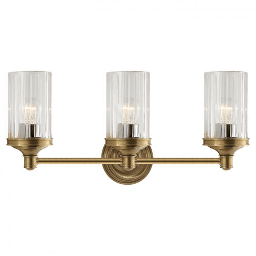 Visual Comfort & Co. Signature Collection Ava Wall Sconce, 3-Light, Hand-Rubbed Antique Brass, Crystal, 9.25"H (AH 2202HAB-CG 22LKJ) 