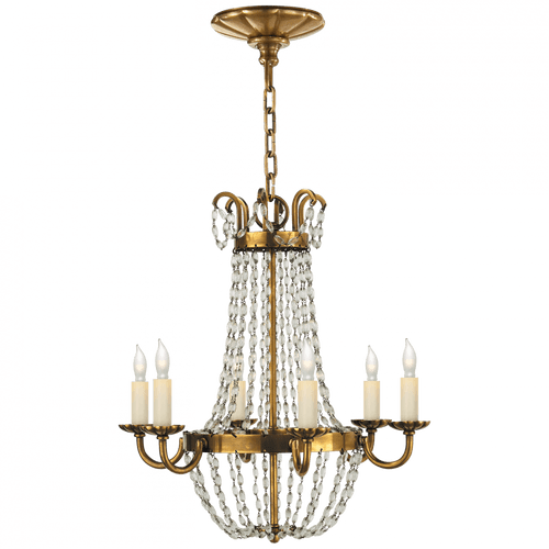 Visual Comfort & Co. Signature Collection Paris Flea Market Chandelier, 6-Light, Antique Burnished Brass, 16.25"W (CHC 1407AB-SG 25N87) 