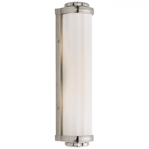 Visual Comfort & Co. Signature Collection Milton Road Bath Vanity, 2-Light, Polished Nickel, White Glass, 14.5"W (TOB 2198PN-WG 2CVHR) 