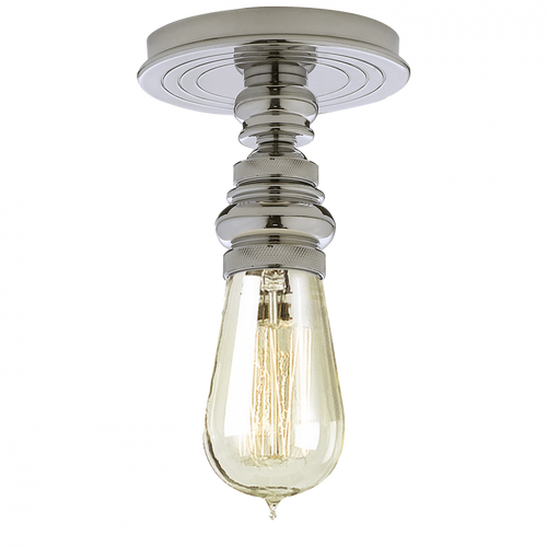 Boston Flush Mount, 1-Light, Polished Nickel, No Shade, 5.5"W (SL 5001PN 2JUYE)