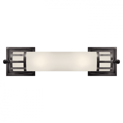 Visual Comfort & Co. Signature Collection Openwork Bathroom Wall Sconce, 2-Light, Bronze, Frosted Glass, 18"H (SS 2013BZ-FG 2JWUR) 