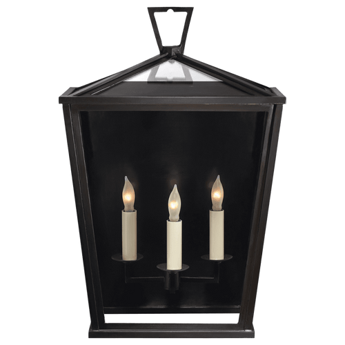 Visual Comfort & Co. Signature Collection Darlana 3/4 Outdoor Lantern, 3-Light, Bronze, Clear Glass, 18.5"H (CHO 2084BZ 2MYJM) 