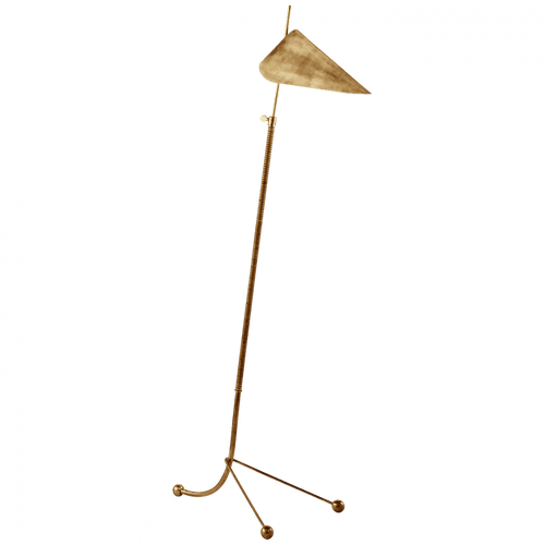 Visual Comfort & Co. Signature Collection Moresby Floor Lamp, 1-Light, Hand-Rubbed Antique Brass, Antique Brass Shade, 56"H (ARN 1014HAB-HAB 2K2QM) 