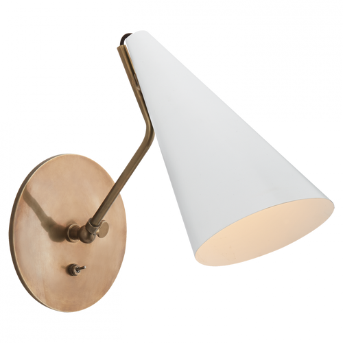 Clemente Wall Sconce, 1-Light, Plaster White, 10.5"H (ARN 2024HAB-WHT 2K3NL)