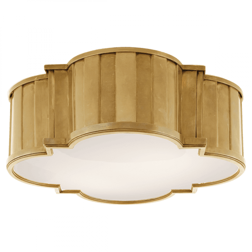 Visual Comfort & Co. Signature Collection Tilden Flush Mount, 4-Light, Hand-Rubbed Antique Brass, White Glass, 17"W (TOB 4131HAB-WG 2N2FM) 
