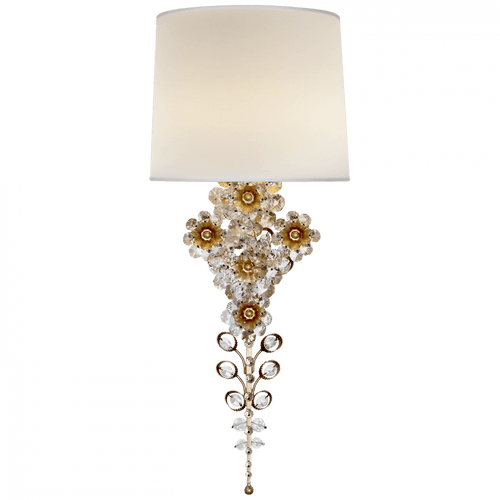 Visual Comfort & Co. Signature Collection Claret Tail Wall Sconce, 1-Light, Gild, Rectangle Linen Shade, 23.5"H (ARN 2226G-L 2R61R) 