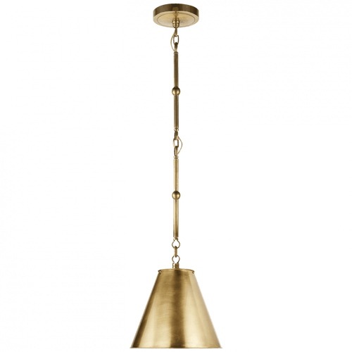 Visual Comfort & Co. Signature Collection Goodman Pendant, 1-Light, Hand-Rubbed Antique Brass, Antique Brass Shade, 10"W (TOB 5089HAB-HAB 2N3D5) 