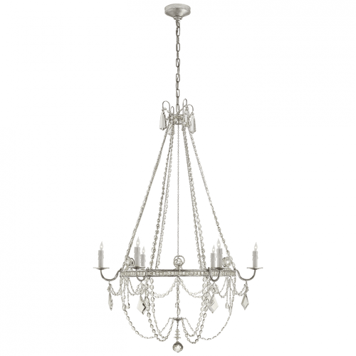 Visual Comfort & Co. Signature Collection Sharon Chandelier, 6-Light, Burnished Silver Leaf, 36"W (SP 5031BSL-CG 2V4QY) 