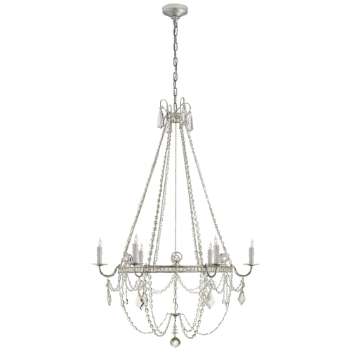 Sharon Chandelier, 6-Light, Burnished Silver Leaf, 36"W (SP 5031BSL-CG 2V4QY)