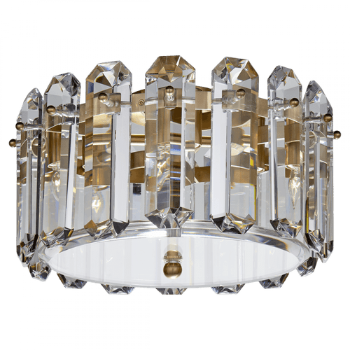 Visual Comfort & Co. Signature Collection Bonnington Flush Mount, 4-Light, Hand-Rubbed Antique Brass, Crystal, 14.25"W (ARN 4124HAB-CG CHTK7) 